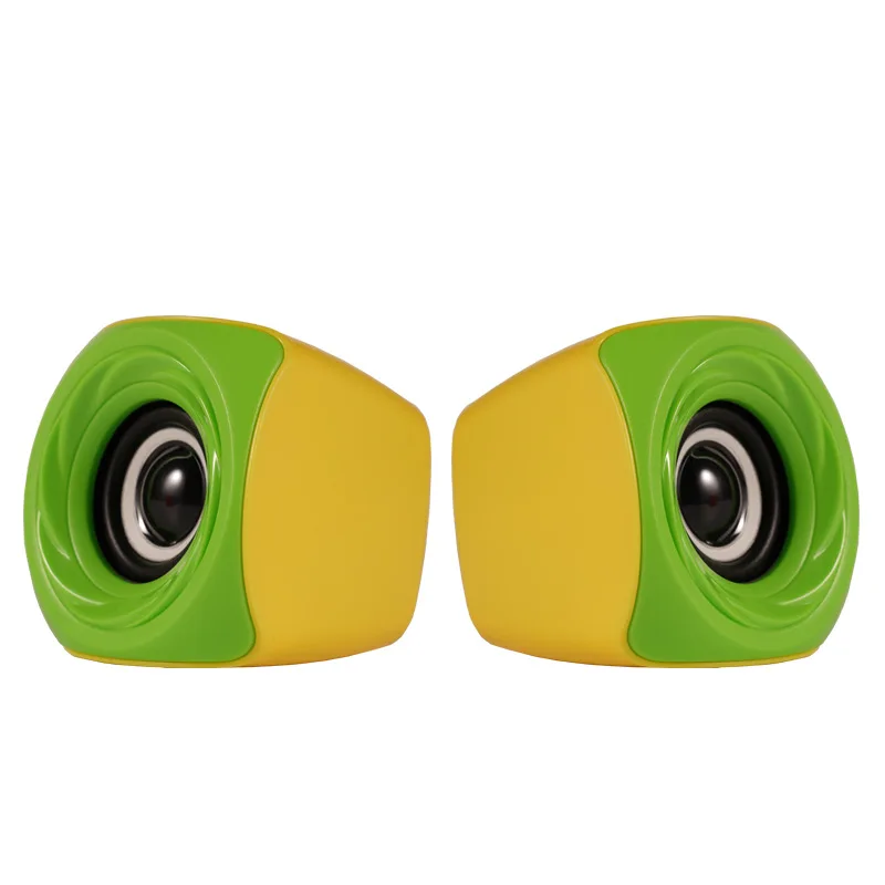 yellow-green Проводные мини Компьютерные колонки USB 2,0 стерео Портативный ПК динамик Mini-USB ноутбука, настольного компьютера, Динамик стерео звуковая коробка громкий Динамик - Цвет: yellow-green