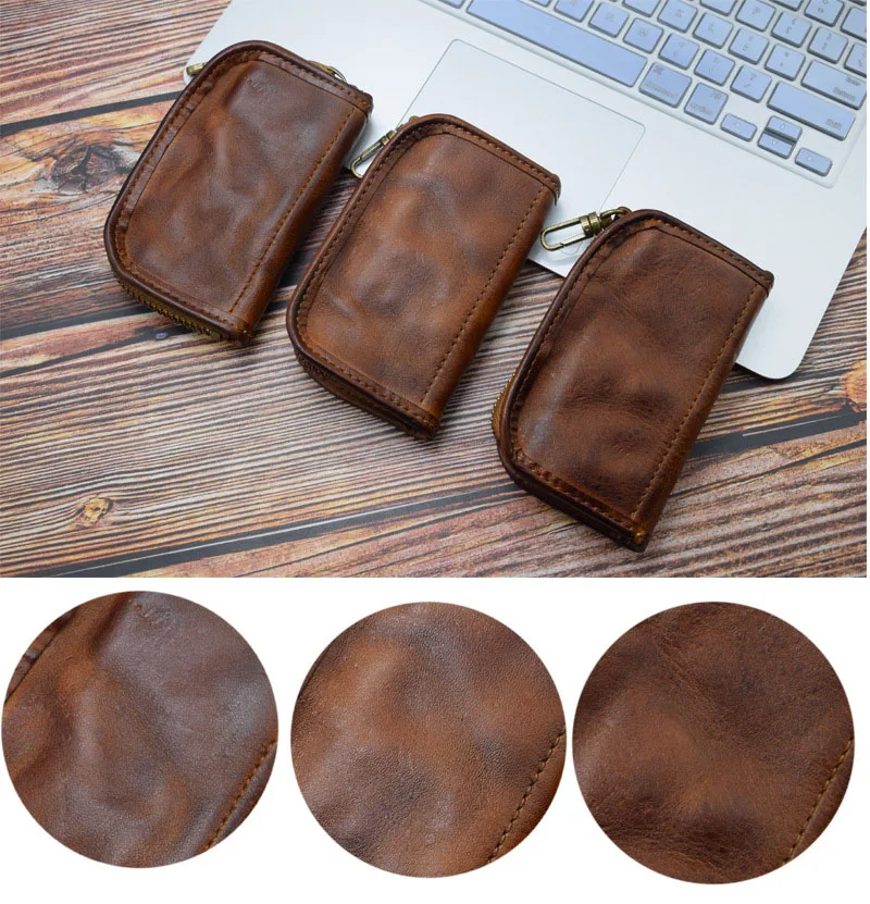 

Brand Genuine Leather keys holder wallets vintage quality covers for car keys case Bag key organizer Mens housekeeper Keychain