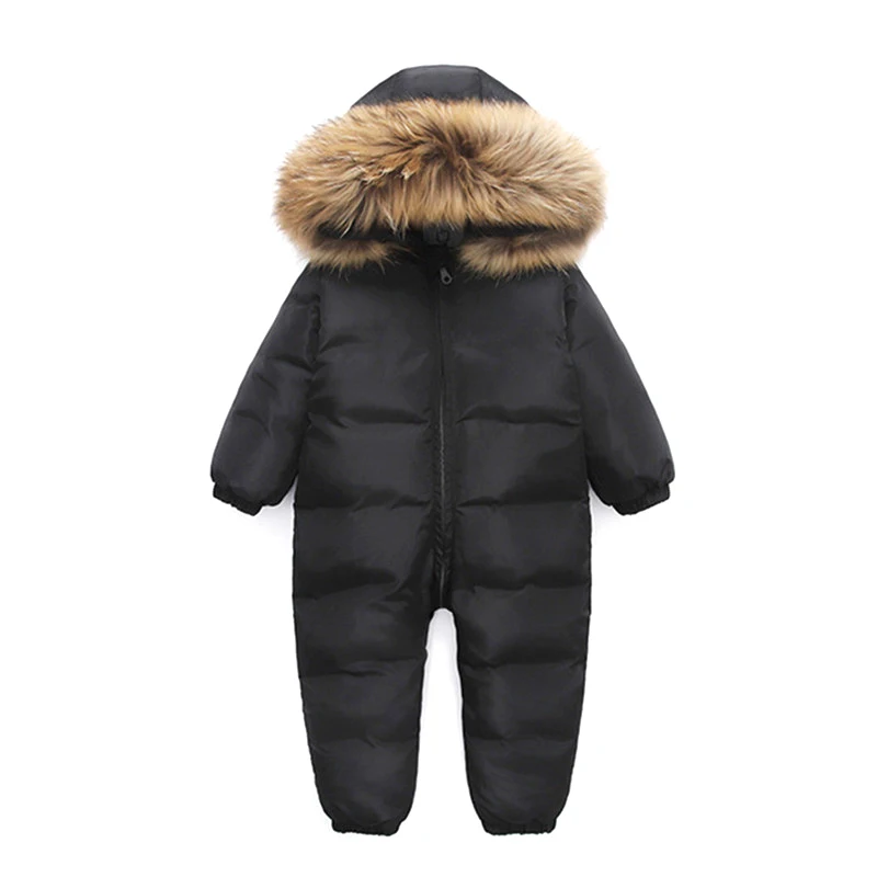 

-30℃ Winter Newborn Baby Jumpsuit Fox Fur 90% Duck Down Baby Boy Wear Snowsuit Jacket for Girl Clothes Coat Overall