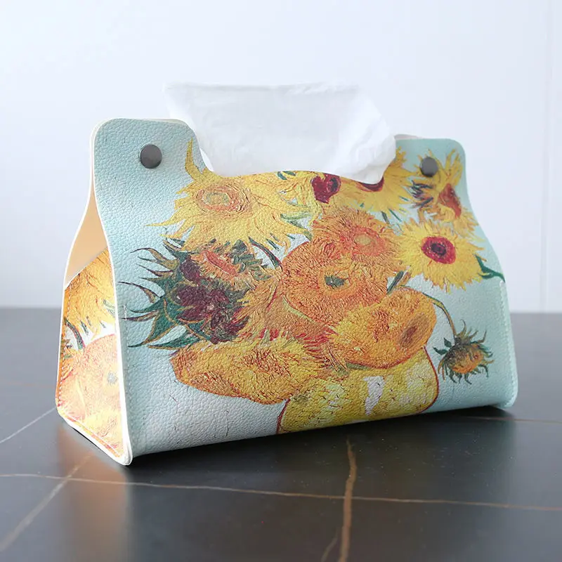 

Декоративный чехол из искусственной кожи для салфеток, бумажный чехол для лица с рисунком, складной контейнер для салфеток для комнаты, Авт...