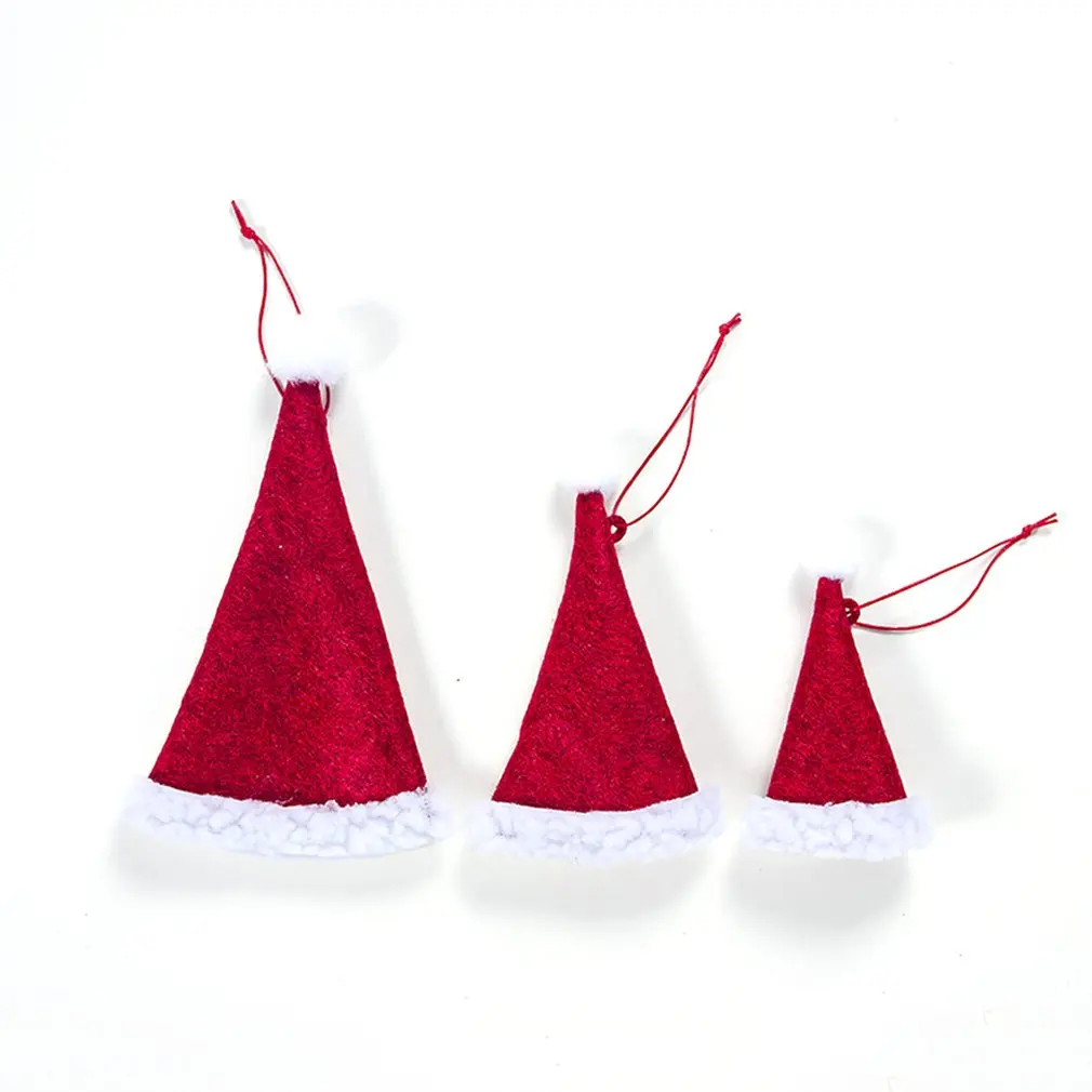 

Christmas Decorations Fabric Felt Wine Bottle Set Christmas Hat Pendant Creative Christmas Tree Decoration