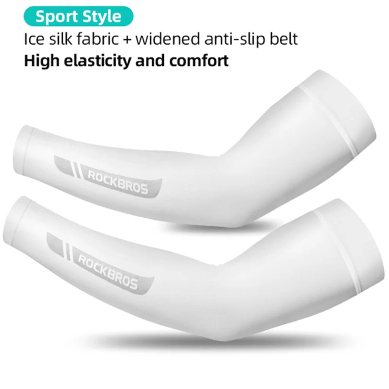 

ROCKBROS летние спортивные защитные Экипировка из ледяной ткани, походные нарукавники, баскетбольные рукава, рукава для бега, велосипедные рук...