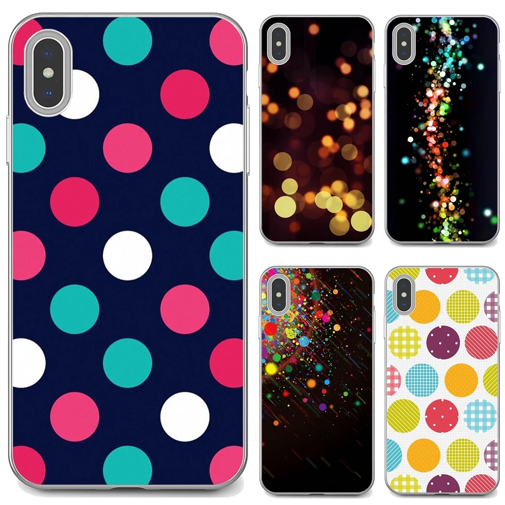

Silicone Case For Apple iPhone 10 11 12 Pro Mini 4S 5S SE 5C 6 6S 7 8 X XR XS Plus Max 2020 Love-Color-Dots-Background
