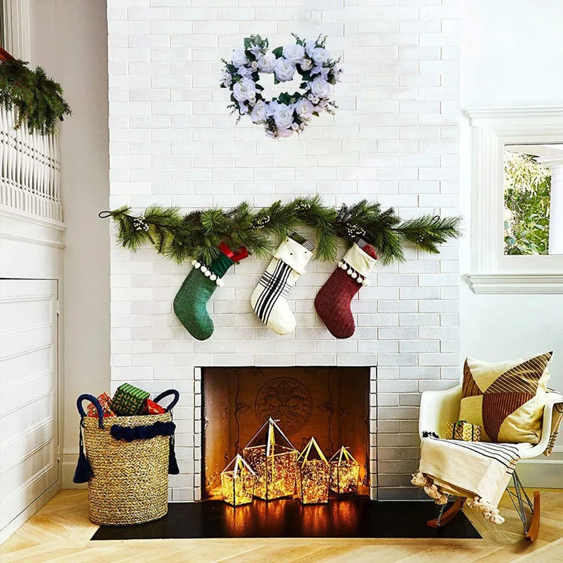 

Hanging Heart Wreath, Artificial White Rose Flower Wreath for Front Door, Wall, Wedding, Home, Festival Decor