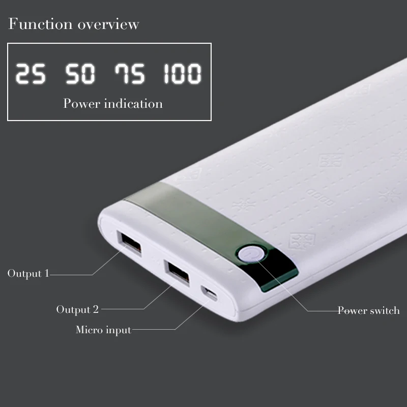 FERISING ультра тонкий внешний аккумулятор 10000 мАч двойной USB Pover полимерный