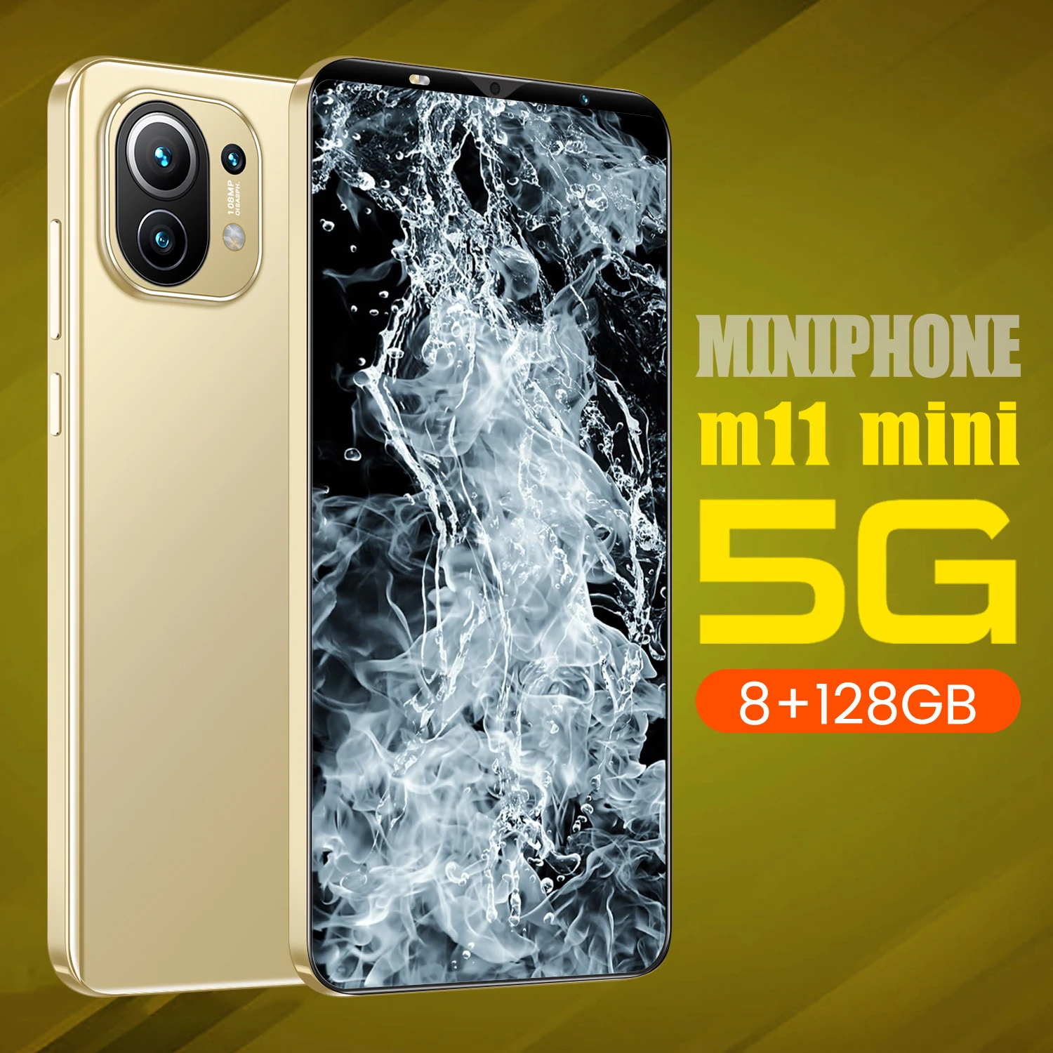

Global Version M11mini 5.2Inch Smartphone 4800mAh Android11 24MP+48MP HD Camera Face Wake 8+128GB Dual SIM 5G Network CellPhone