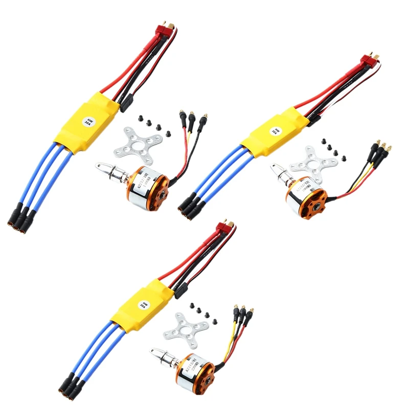 

30A ESC A2212 Brushless Motor with T Plug and 3.5mm Connectors for RC Fixed Wing Plane Helicopter
