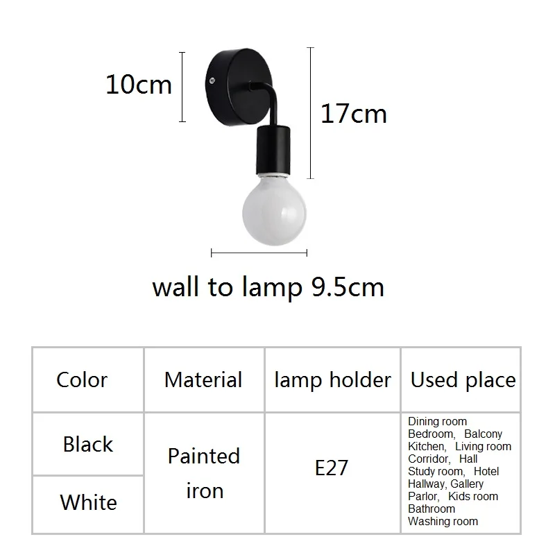 Настенный светильник светодиодный настенный Wandlamp металлический Железный