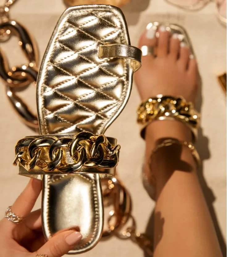 

2021 Rainbow Chain Flat Slippers and Jelly Purses Set Clear Slides with Handbags Fashion Bag Shoes Chain Sandals Pantoufle Femme