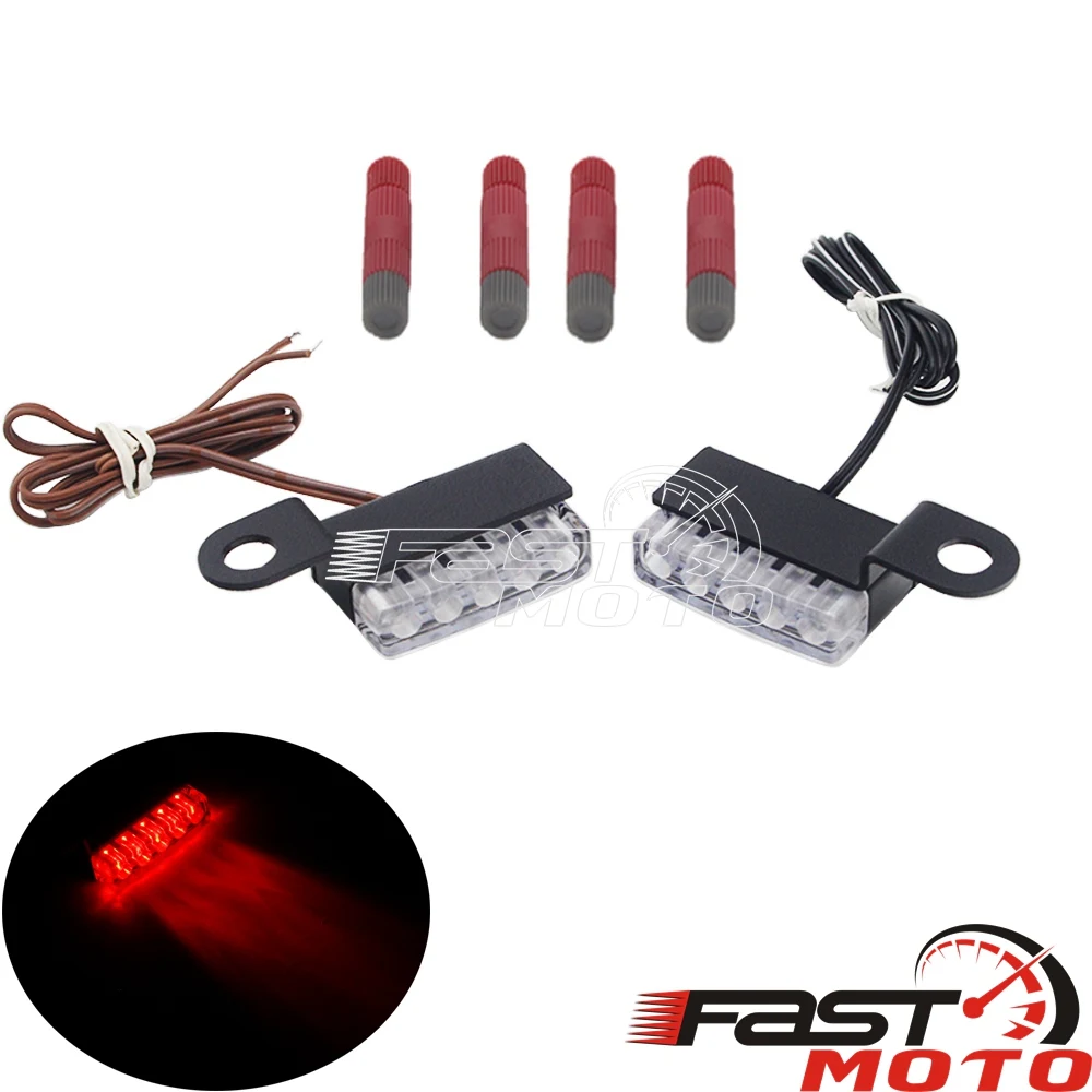Small LED License Plate Lamp Flasher Front Rear Tail Turn Signal Light Universal Motorcycle Indicator For Harley Cafe Racer |