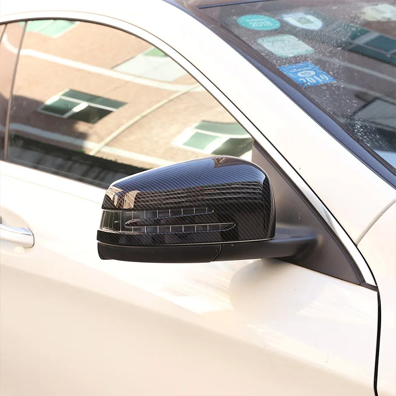 2pcs Carbon Fiber Side Rearview Mirror Cap Cover Trim for Mercedes Benz A B C E GLA Class W204 W212 ABS Plastic Car Accessories |