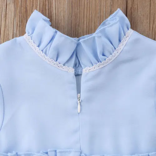 

0-5T Baby Girls Princess Costume Newborn Kids Lace Dress Long Sleeve Party Pageant Dress With Bowknot Hat