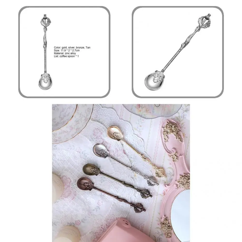 

Ложка для чая, изящная ложка из цинкового сплава, ложка для перемешивания, прочная ложка для чая