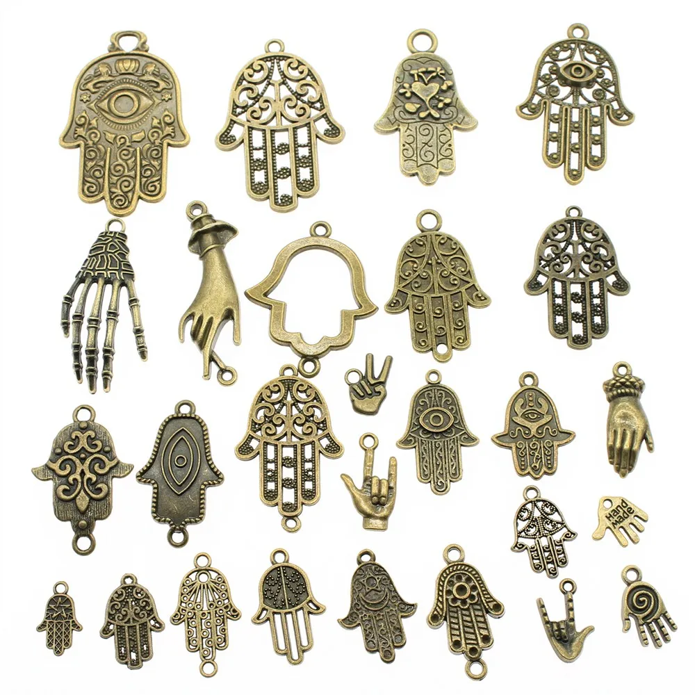

WYSIWYG 40g Antique Bronze Color Zinc Alloy Random Mix Styles Hand Charms DIY Handmade Craft For Jewelry Making