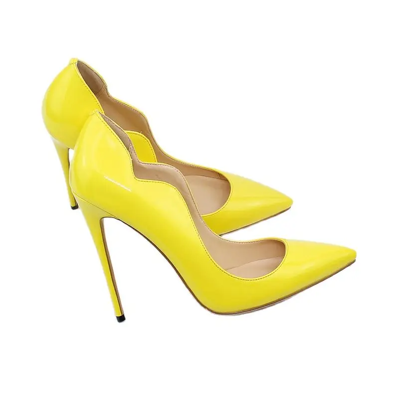 

Туфли-лодочки женские, классические, заостренный носок, высокий каблук-шпилька 12 см, пикантные вечерние туфли, большие свадебные туфли для н...