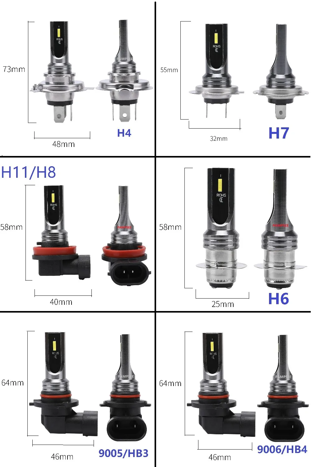 Новинка 2 шт. 16000LM фары H1 H6 H7 HB3 HB4 9005 9006 H8 H11 H3 мотоциклетные лампы 12 В 24 в авто H4