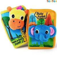 teytoy 2pcs baby soft cloth book toddlers early education 3d learn forest theme book children learning non toxic travel busy toy