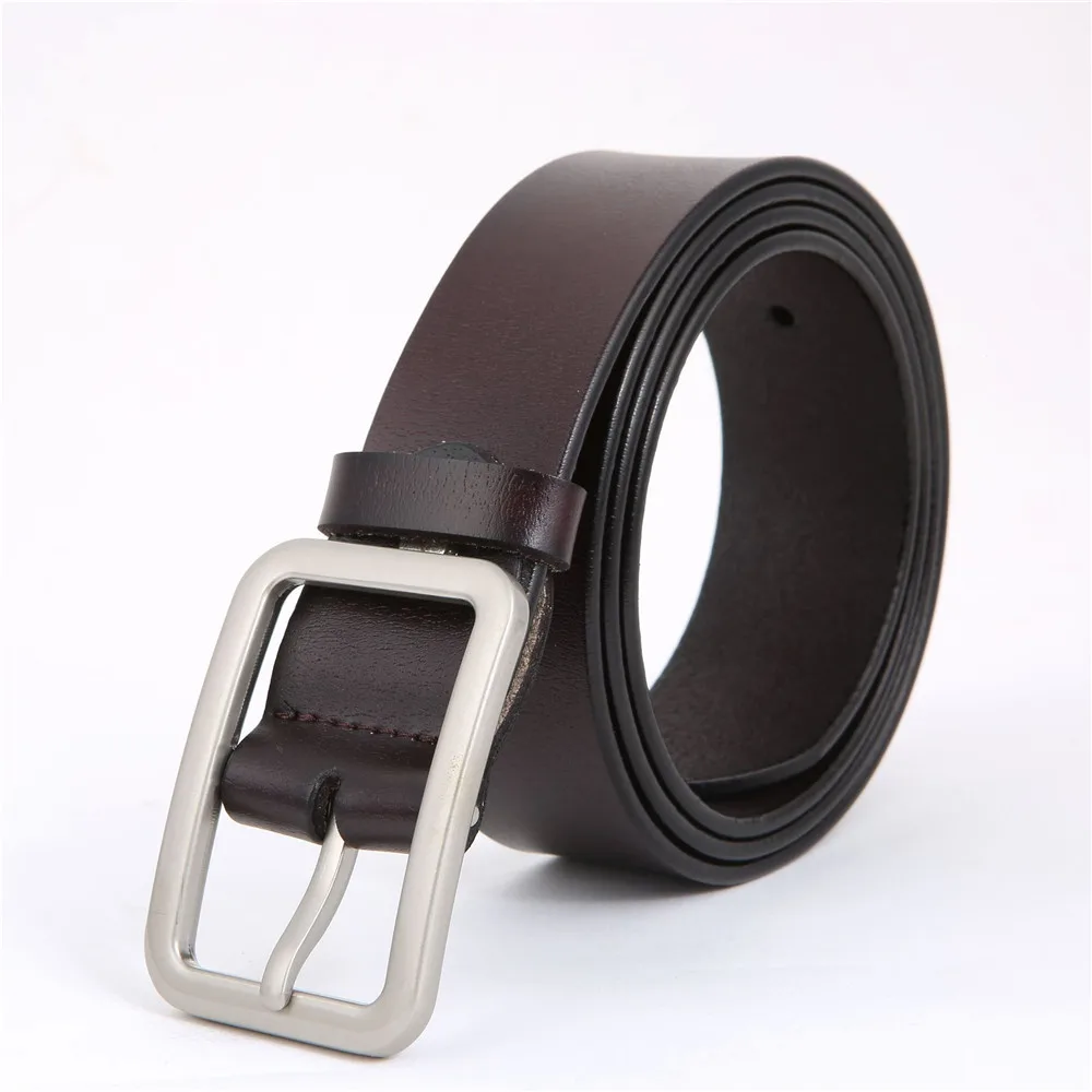 

New Wide Genuine Leather Belt Designer Cowhide Waistband Female Vintage Square Pin Buckle Waist Belts for Women Dress Jeans