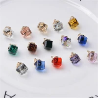 new square crystal pendant faceted supernature charm jewelry accessories for women necklace bracelets making diy