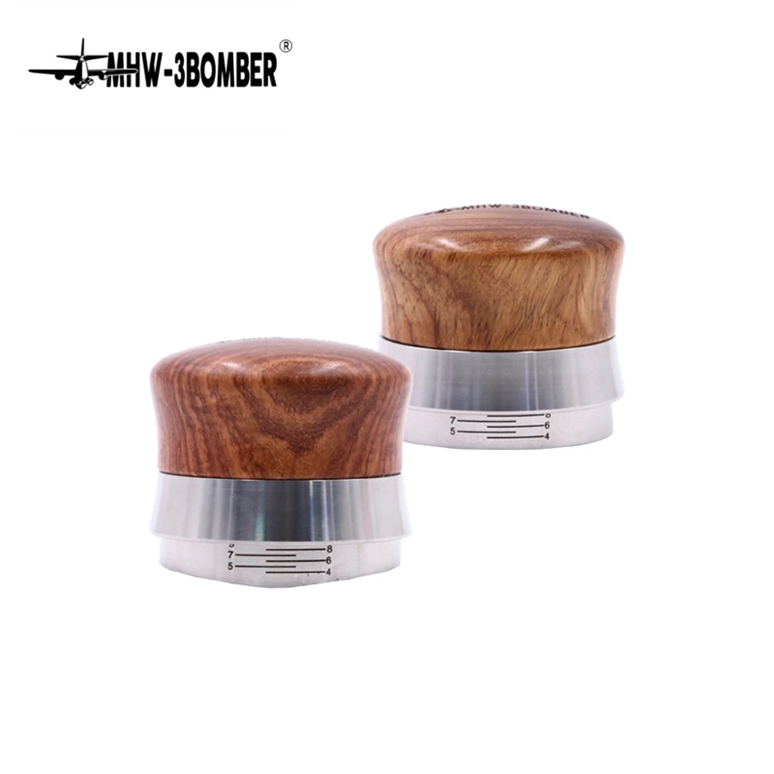 58.35mm Adjustable Coffee Tamper Distributor Rosewood Handle Thread/Fan Base Espresso Powder Hammer Accessories | Дом и сад