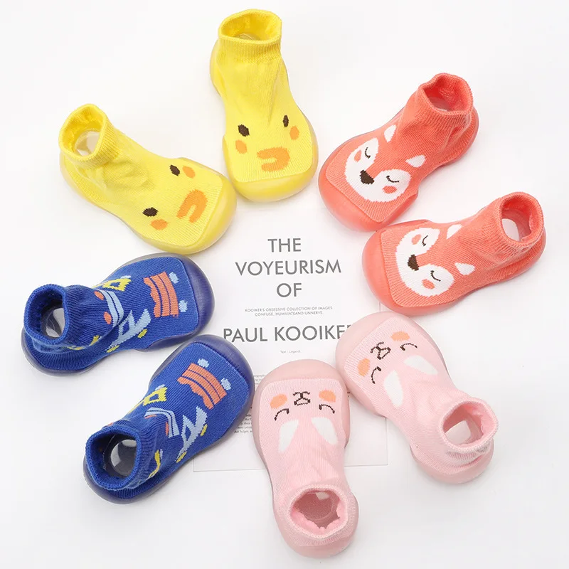 Baby Toddler Fox  Duck Shoes Non-Slip Floor Foot Socks First Walker 4Sizes 4Colors KeDing