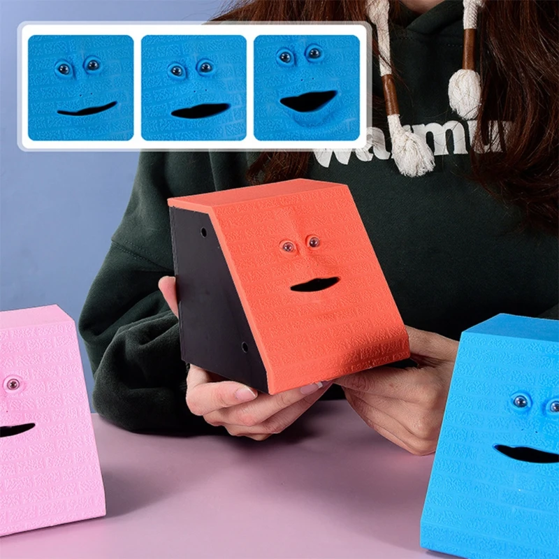 

97BC Automatic Sensing Safe Box Toy Mini Electric Money Coin Bank for Activity Centers ABS Smiling Face Bank Music Bank Toy