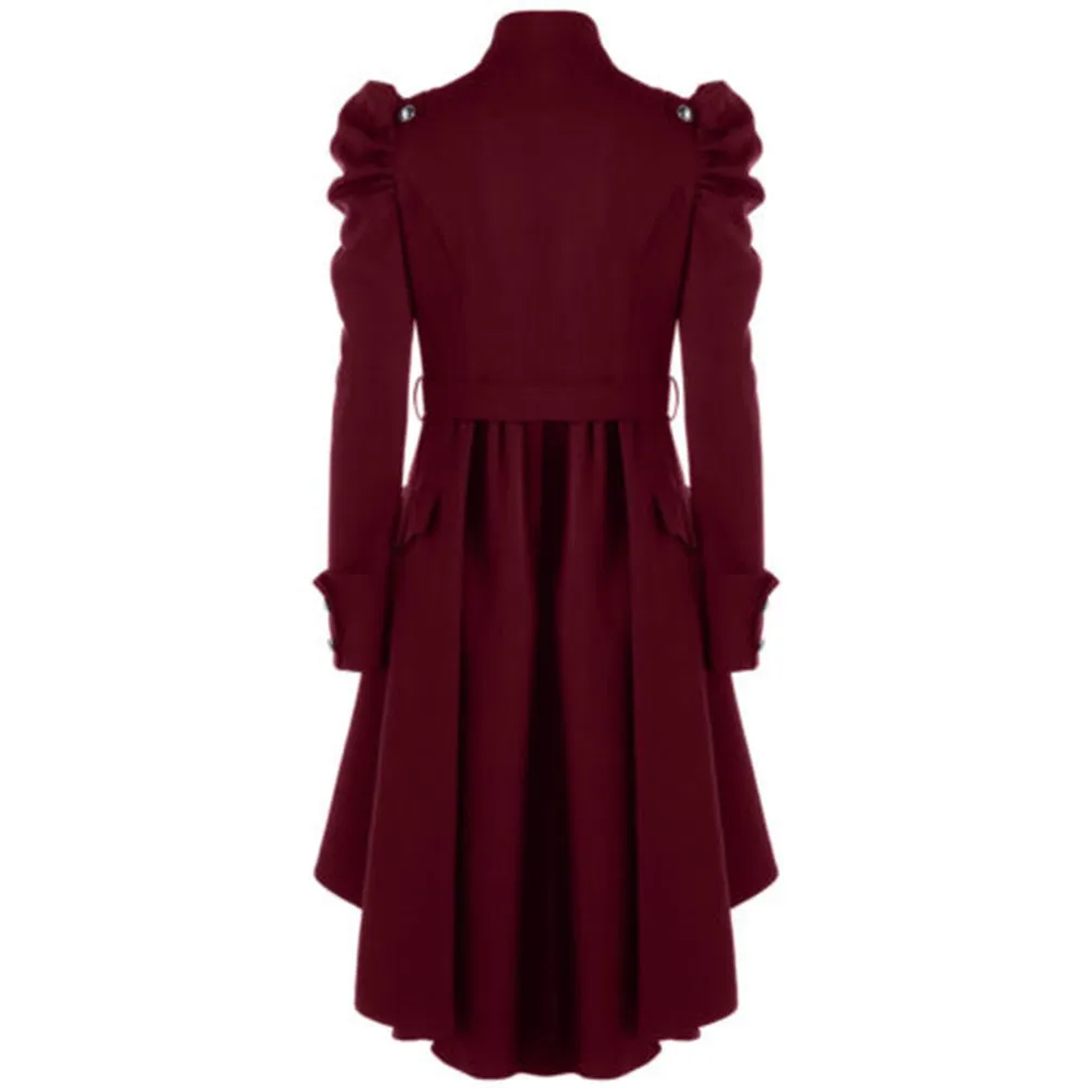 

Steampunk Women Vintage Long Coat Gothic Overcoat Black Trench Vintage Ladies Retro Jacket Outerwear Fashion Jacket Coat #813