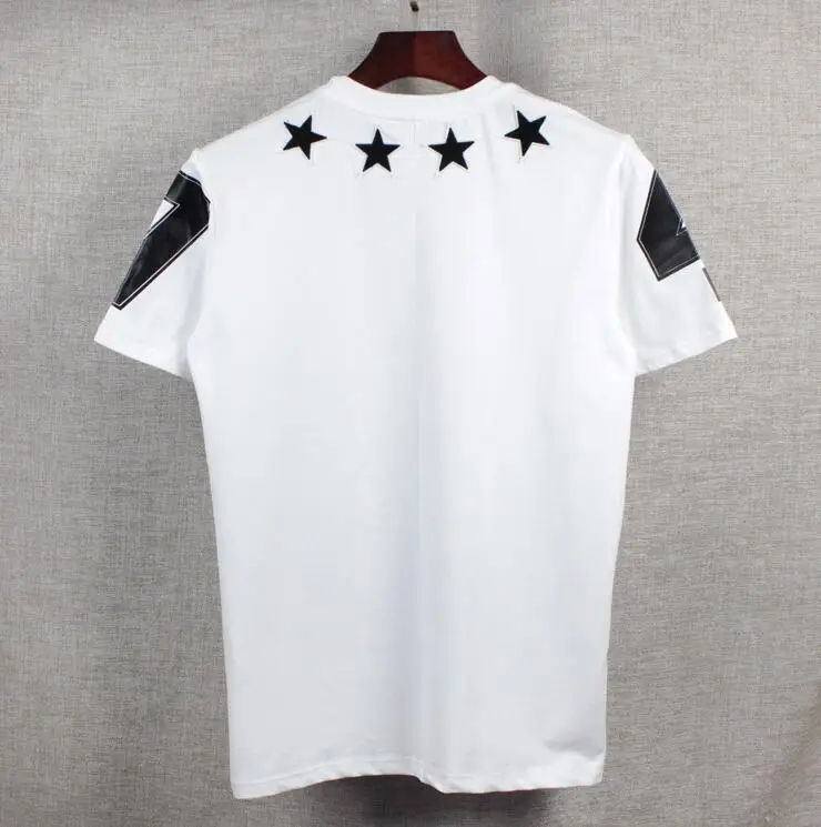 

High New Novelty 19ss Men High 4 7 flocking stars T Shirts T-Shirt Hip Hop Skateboard Street Cotton T-Shirts Tee Top #33