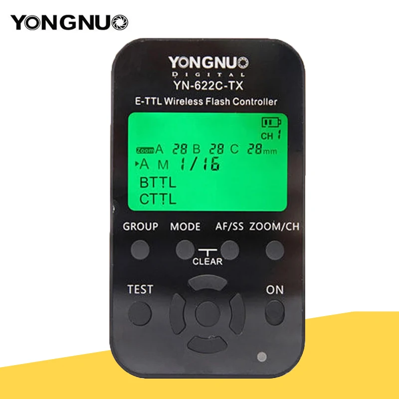 

Yongnuo YN-622C-TX YN622C-TX LCD беспроводной контроллер вспышки e-TTL 1/8000s триггерный передатчик для Canon DSLR камеры 5diii