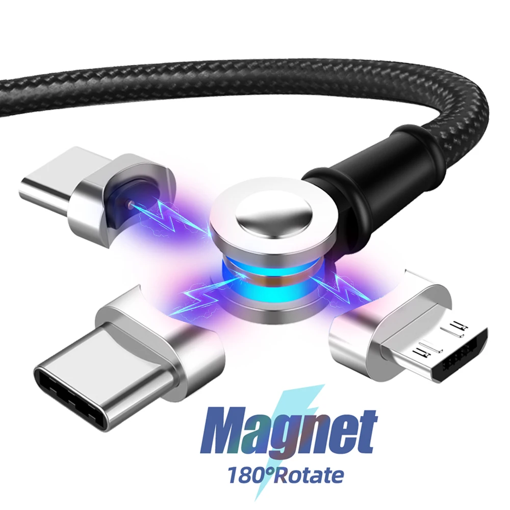 Магнитный кабель Micro USB Type C для Samsung Huawei мобильный телефон зарядное устройство