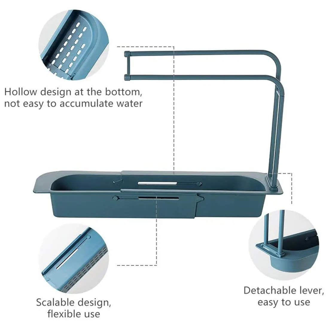 

Kitchen telescopic sink rack storage rack dishwashing arrangement rack faucet rack adjustable bathroom rack sink kitchen tools