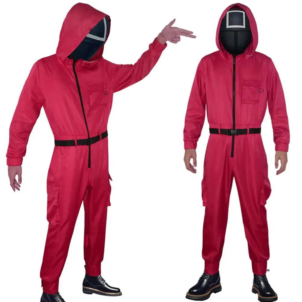 

Squid Game South Korea TV Drama Cosplay Red Jumpsuit for Adult Men Women Halloween Cosplay Costume
