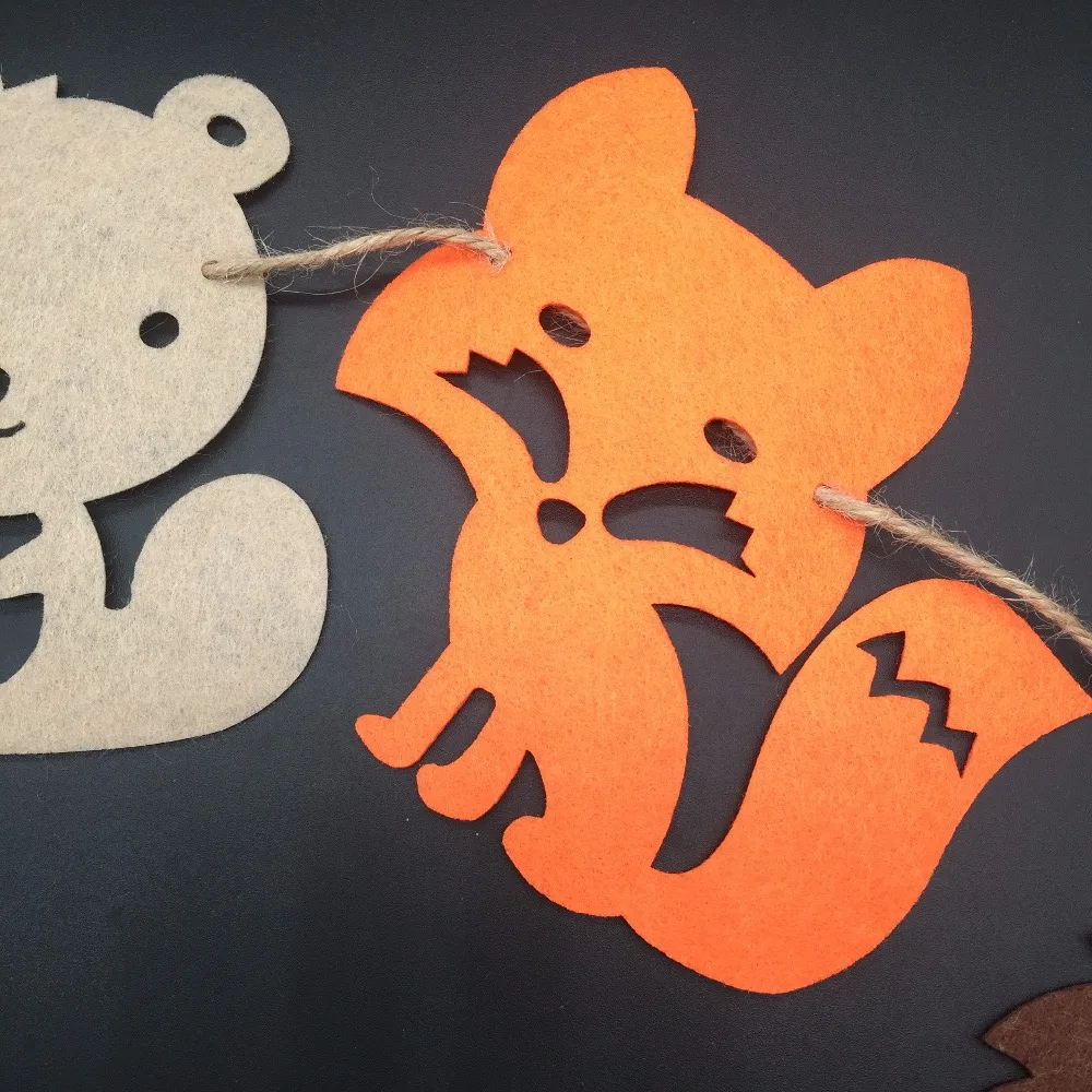 Баннер с изображением животных джунглей флажки мультяшного леса ежика белка