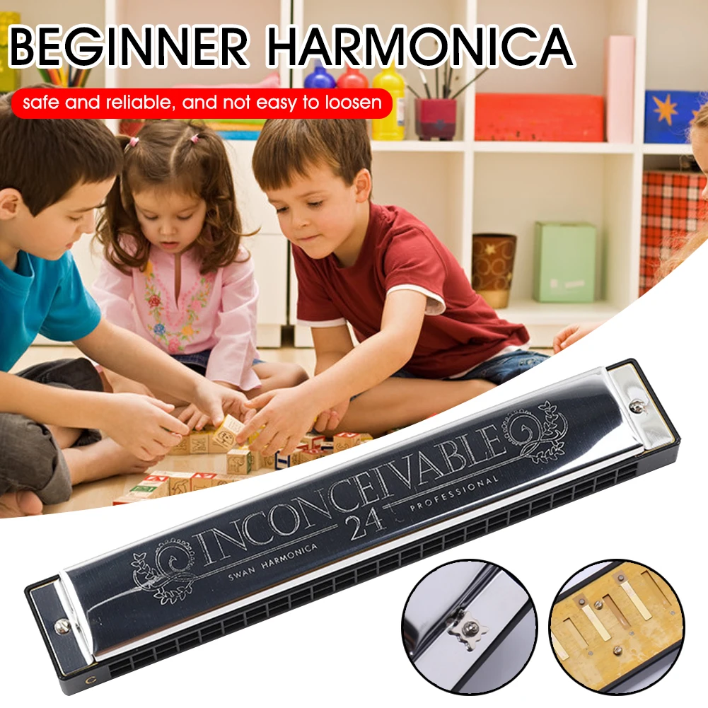 

24-hole harmonica keys C harmonica with piano case professional beginner musical instrument accessories direct sales