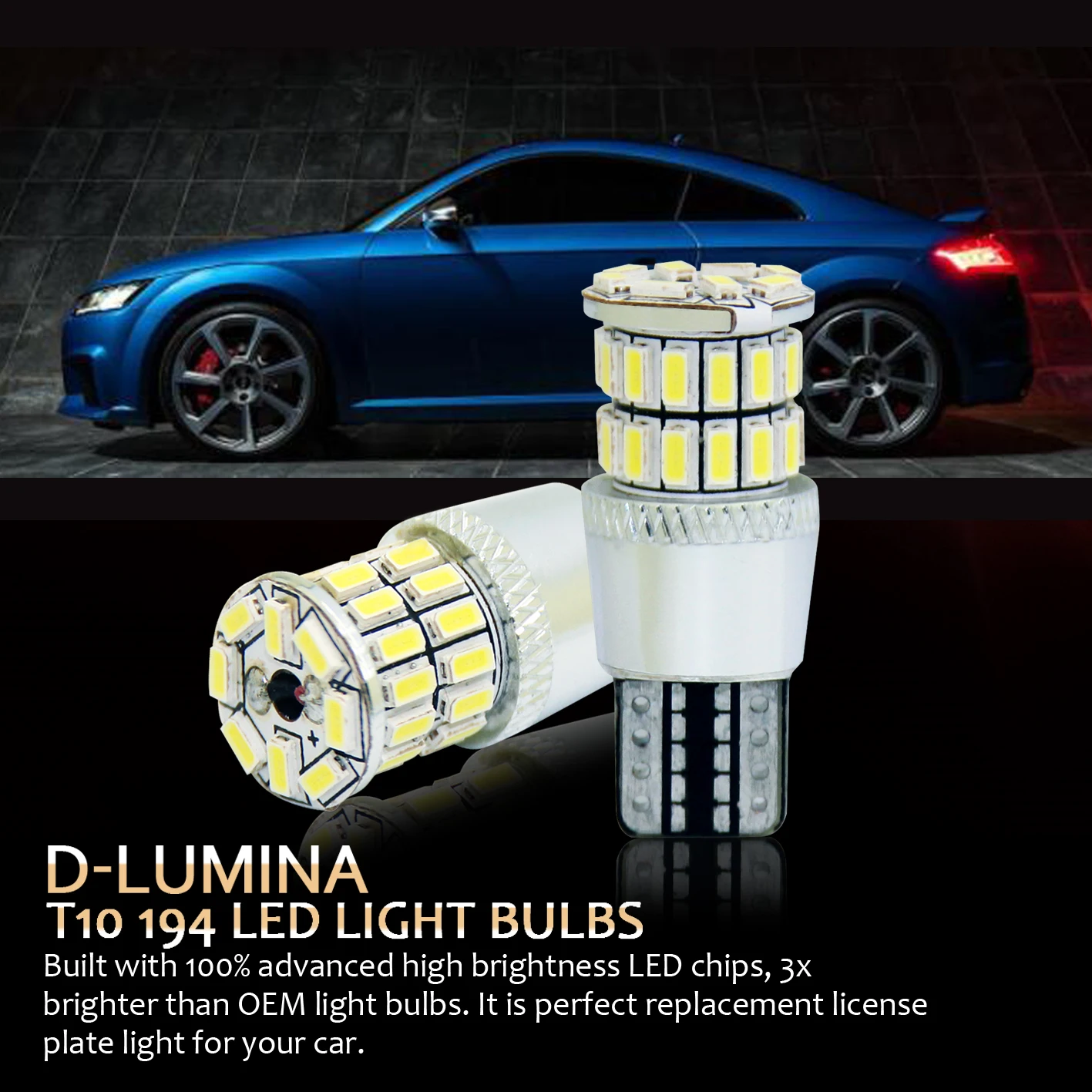 

2Pcs T10 W5W 168 Super Bright 3014 SMD LED Car Parking Lights Turn Signal Bulbs Car Interior Reading Dome Lamp Canbus Error Free