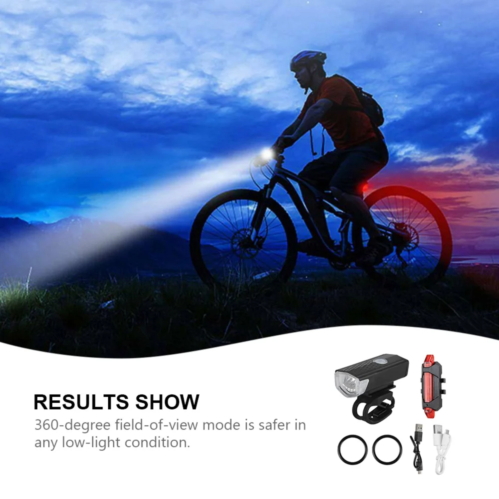 

1 Set Bike Light Set Rechargeable LED Light Combo Cycling Safety Light