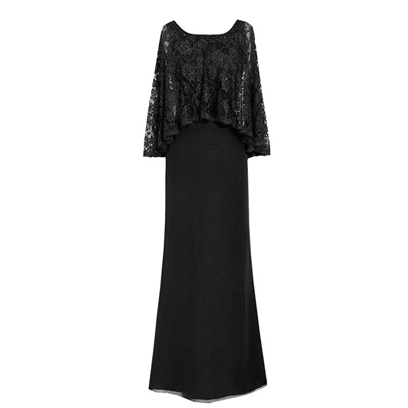 Женское шифоновое платье до пола элегантное кружевное большого размера для