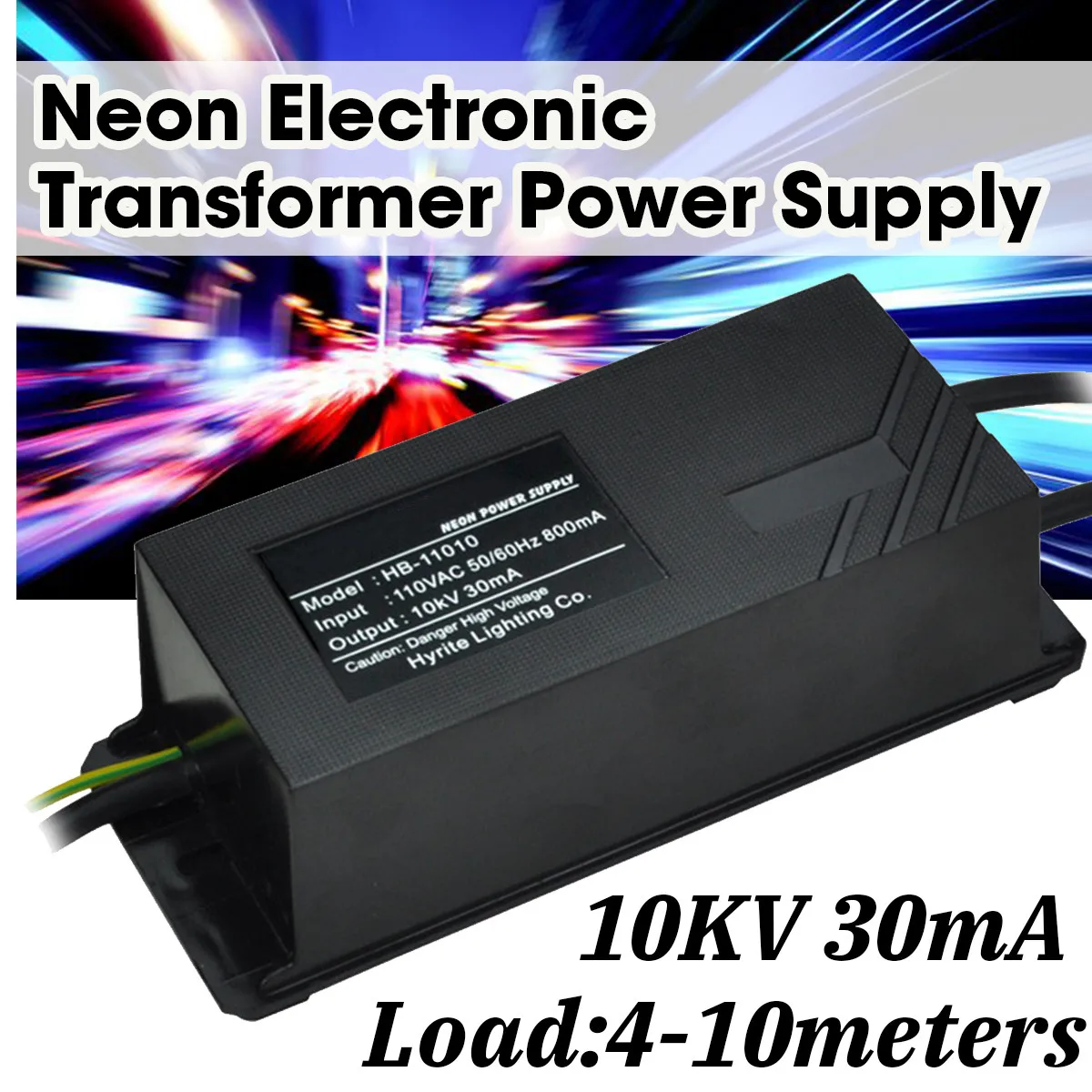 

110V 7.5KV/10KV 30mA Neon Electronic Transformer Power Supply Load 4-10meters