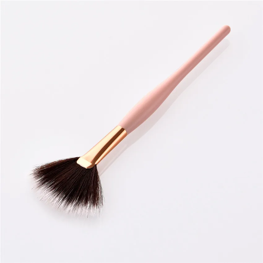 SAIANTTH Single makeup brushes Beauty tools Big Fan shaped brush Small fan pincel maquiagem pregnant belly wooden pink handle | Красота и