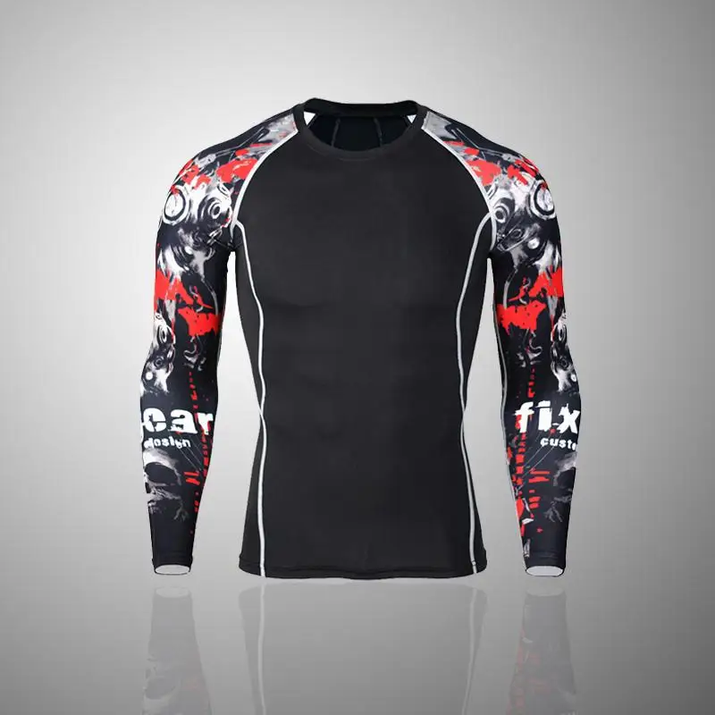 shirts Новое мужское термобелье базовый слой спортивный костюм теплые мужские зимние спортивные костюмы компрессионная спортивная одежда термобелье 4XL - Цвет: shirts