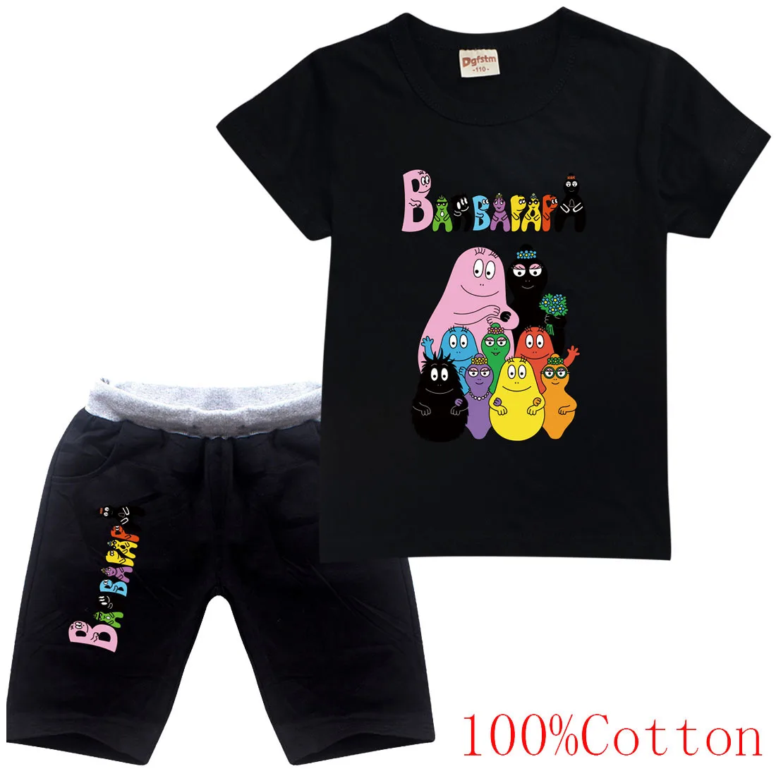 2021 Summer Baby Boy Clothing Cotton T-shirt Pants Girls Clothing Set Barbapapa Sports Suits Childrens Clothes Kids Outfits