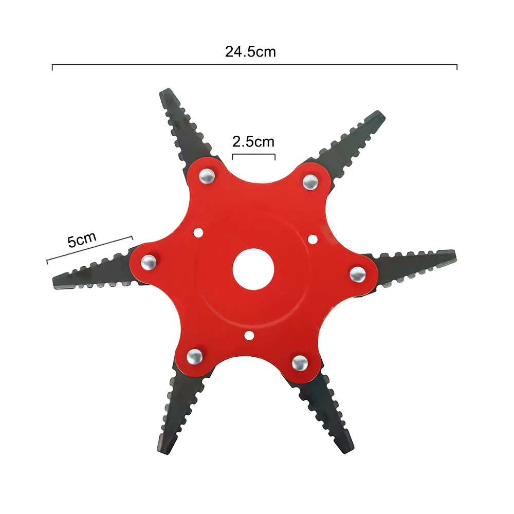 

6 Teeth Blade Grass Trimmer Head Hard Alloy Brush Cutter Lawn Mower Metal Blades Garden Grass Cutting Head for Lawn Mower
