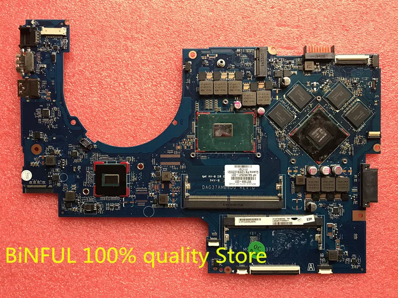 Материнская плата для ноутбука HP 17 AB W Series 857388 601 501 с SR2FQ i7 6700HQ CPU DAG37AMB8D0 MB 100%