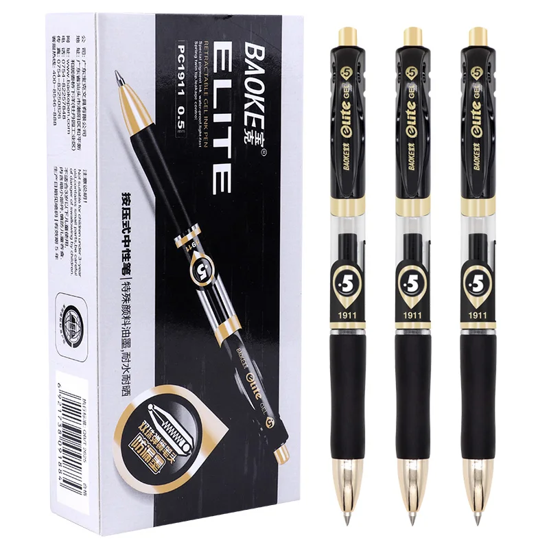 

12 Pack Burke Neutral Pen Pc1911 Prescription Pen 0.5mm Signature Pen Black Office Supplies Student Doctor Prescription Pen