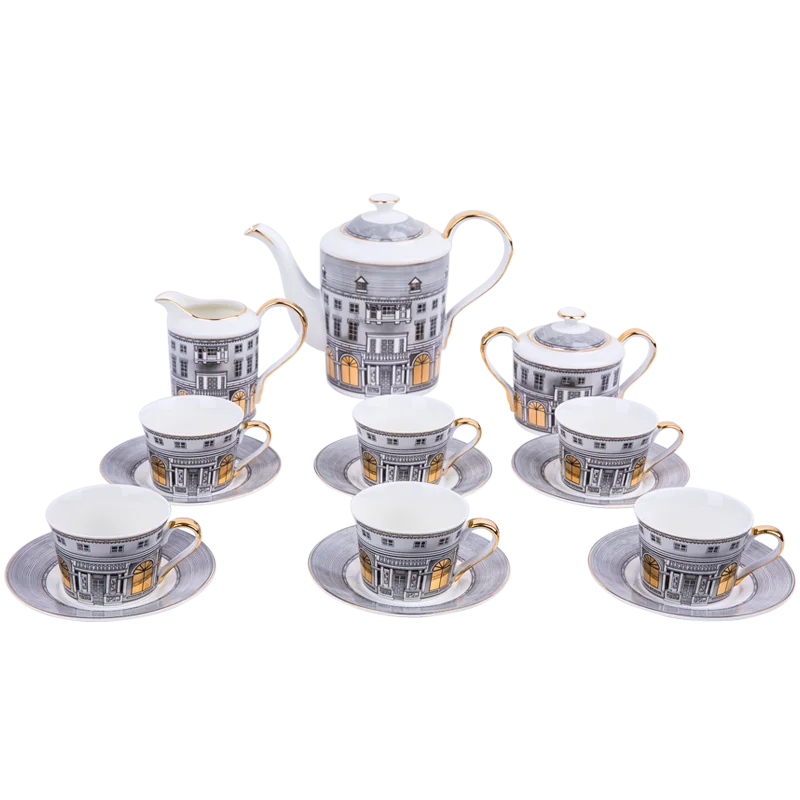 Наборы высококачественной кофеварки кофейная чашка из костяного фарфора чайник
