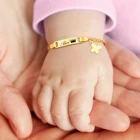 Модный именной браслет на заказ, персонализированный браслет из нержавеющей стали золотого цвета для детей, рождественские украшения