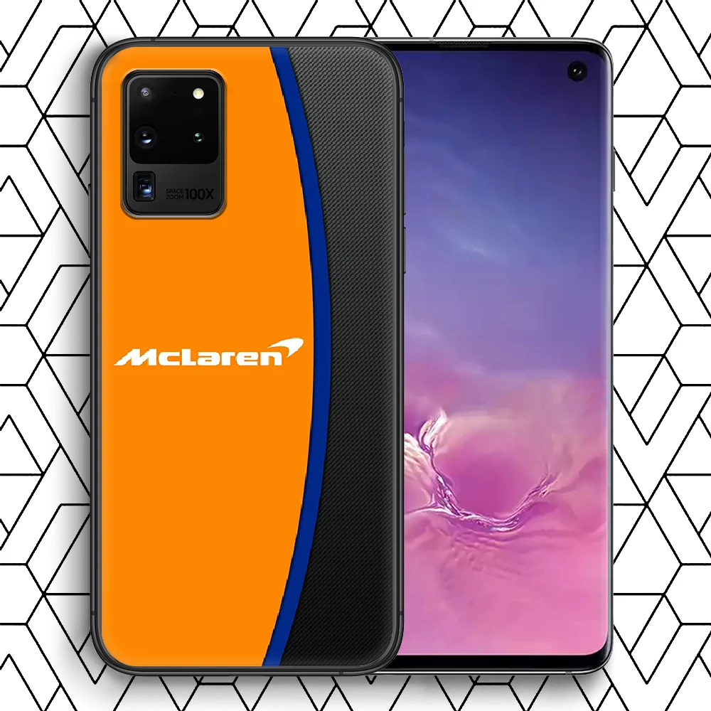 

McLaren Car Logo Phone Case For Samsung Galaxy Note S 8 9 10 20 E FE lite Uitra Plus black Etui Tpu Back 3D Prime Soft Funda