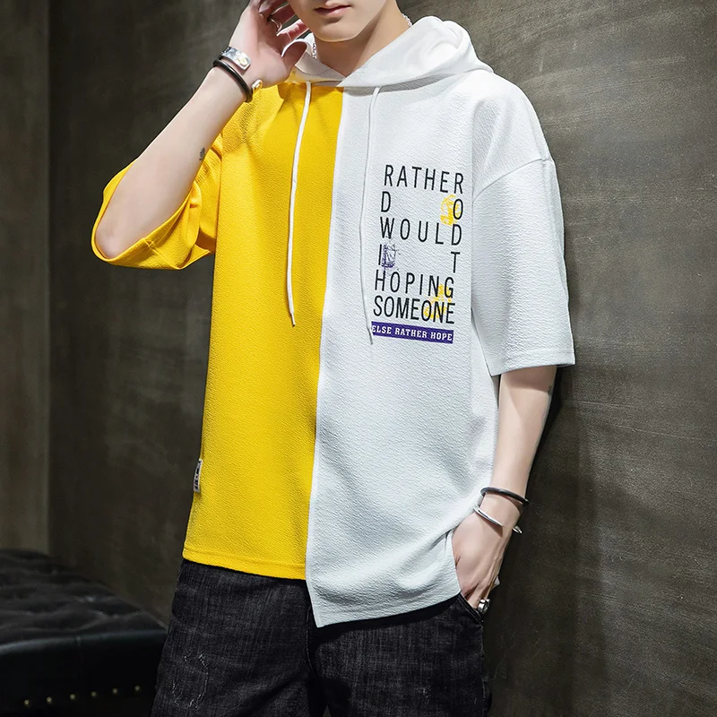 2020 Летняя мужская футболка с коротким рукавом в Корейском стиле Повседневная