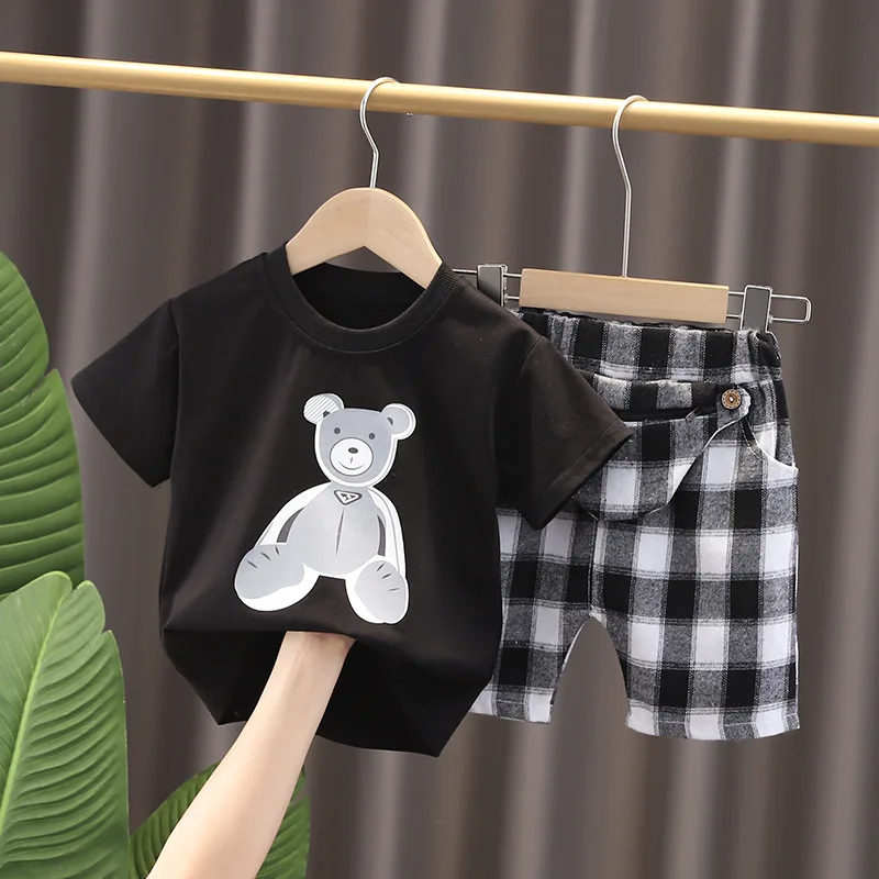 New Baby Clothes Suit Summer Children Girls Clothing Boys Cartoon T-Shirt Shorts 2Pcs/Sets Toddler Sport Costume Kids Tracksuits