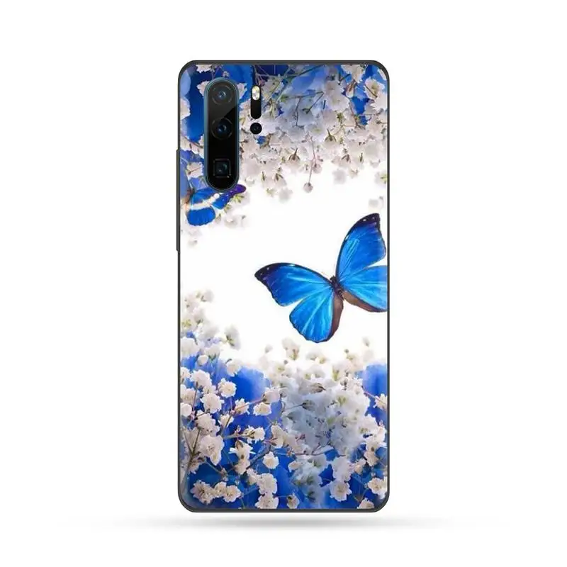 

Bling blue butterfly Phone Cases For Huawei Mate 9 10 20 Pro lite 20x nova 3e P10 plus P20 Pro Honor10 lite